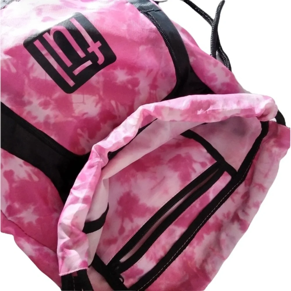 Vtg Fül Pink Tie Dye Drawstring Backpack Cinch Bag Retro Y2K Sport Streetwear